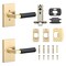 Sure-Loc Hardware Sure-Loc Hardware Levanto Privacy Rosette, Satin Brass, Knurled Grip in Flat Black LV102 SB GRIP-KN FBL - alternate 3